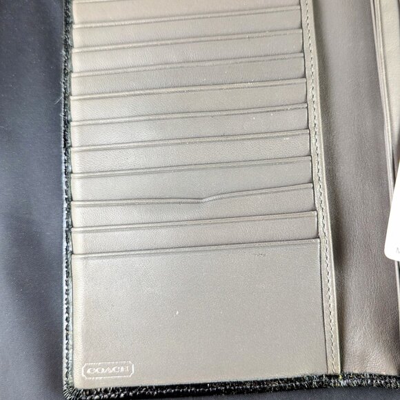Coach Black Leather Tote & Matching Signature Wallet Set - Picture 10 of 11